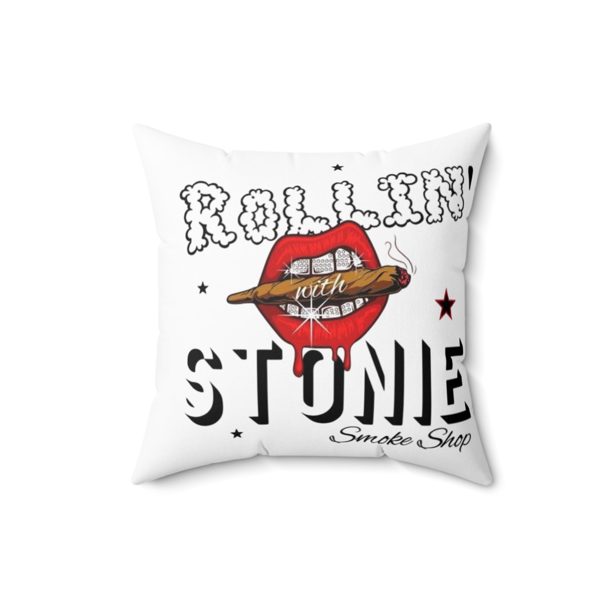 Rollin' with Stonie Decorative Pillow - Funky Smoke Shop Vibes