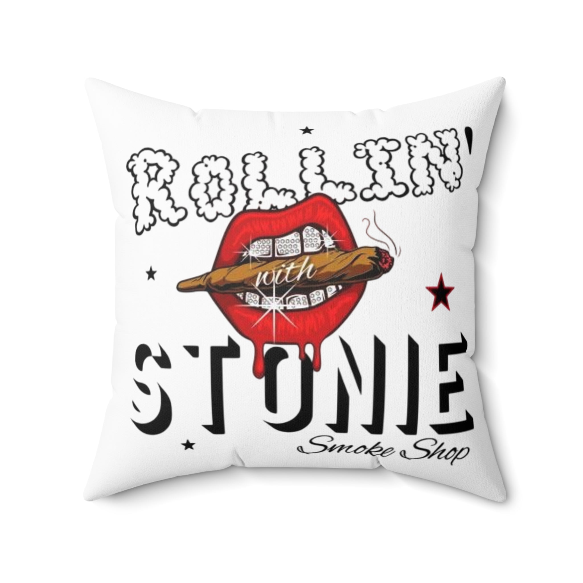 Rollin' with Stonie Decorative Pillow - Funky Smoke Shop Vibes