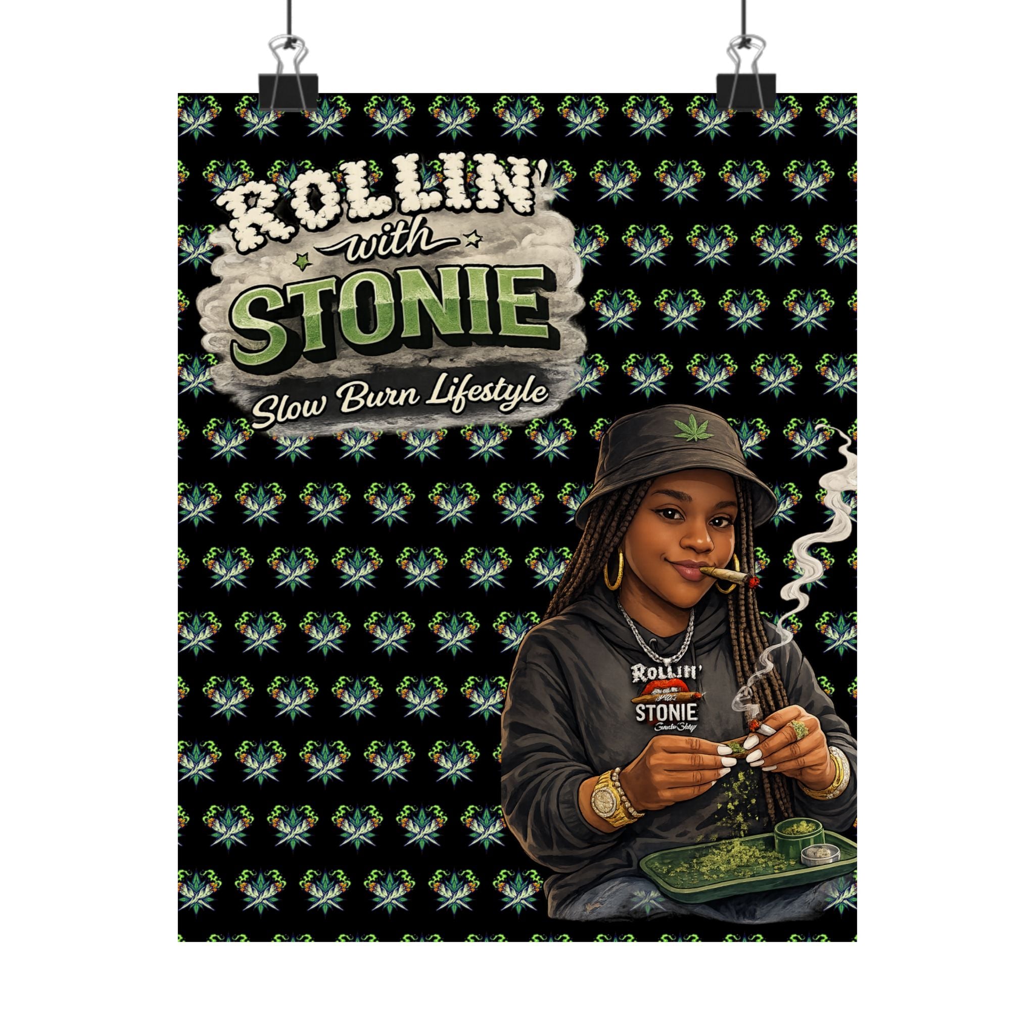 RWS | Rollin w/Stonie Matte Poster — 'Slow Burn Lifestyle' Cannabis Art Print