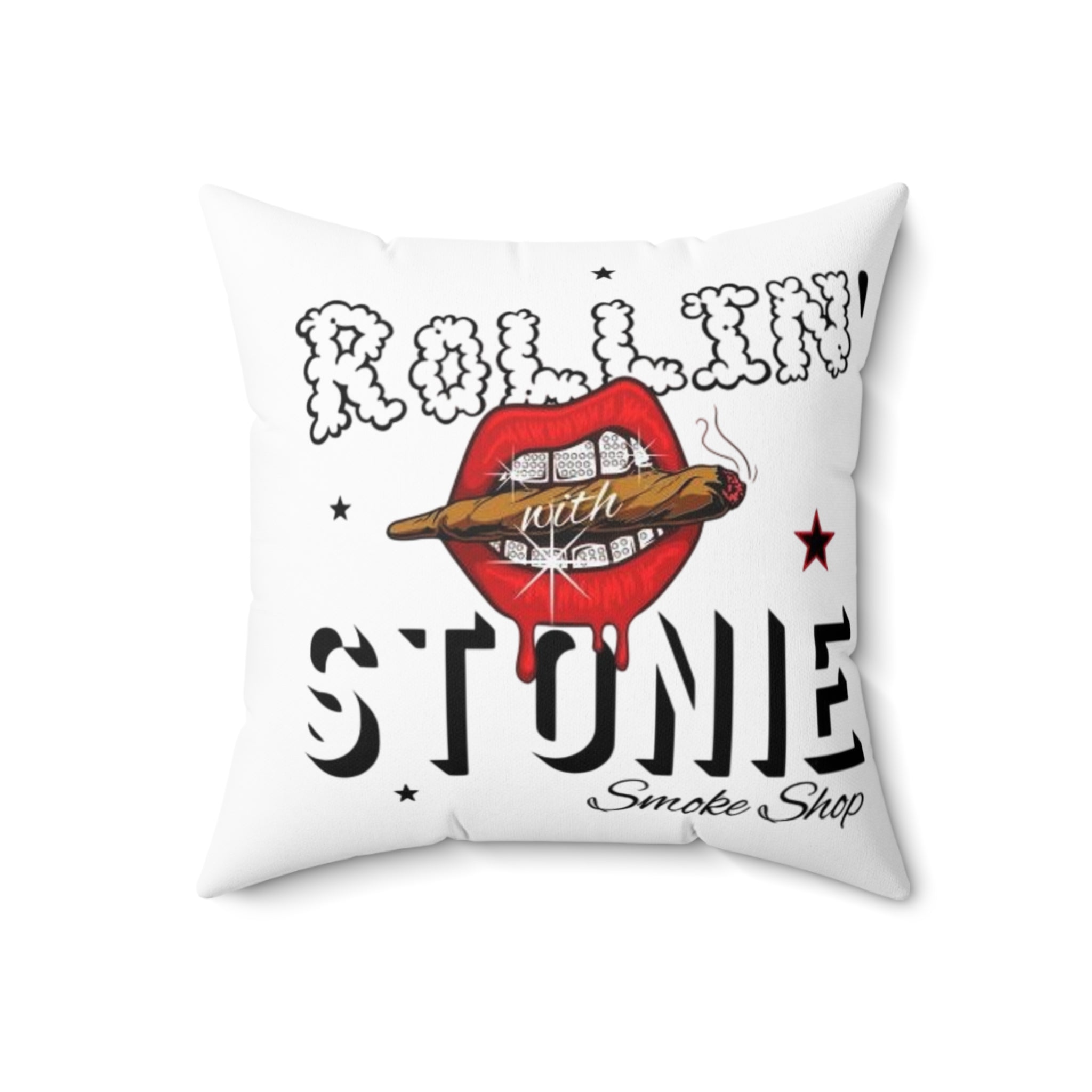 Rollin' with Stonie Decorative Pillow - Funky Smoke Shop Vibes