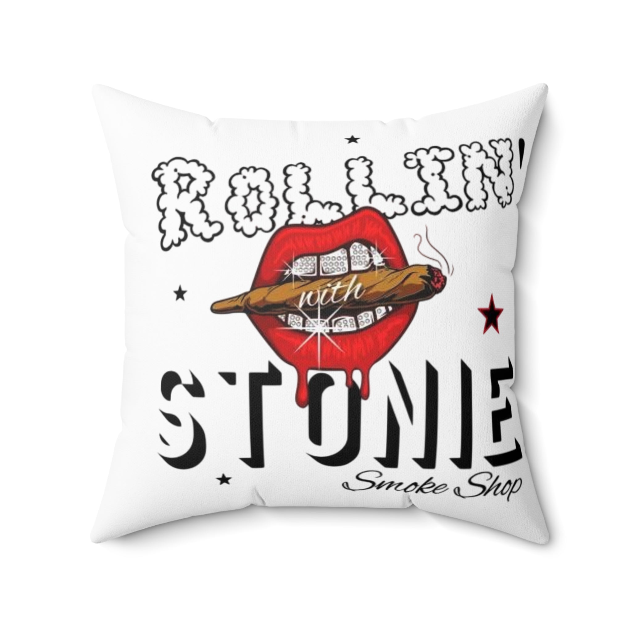 Rollin' with Stonie Decorative Pillow - Funky Smoke Shop Vibes