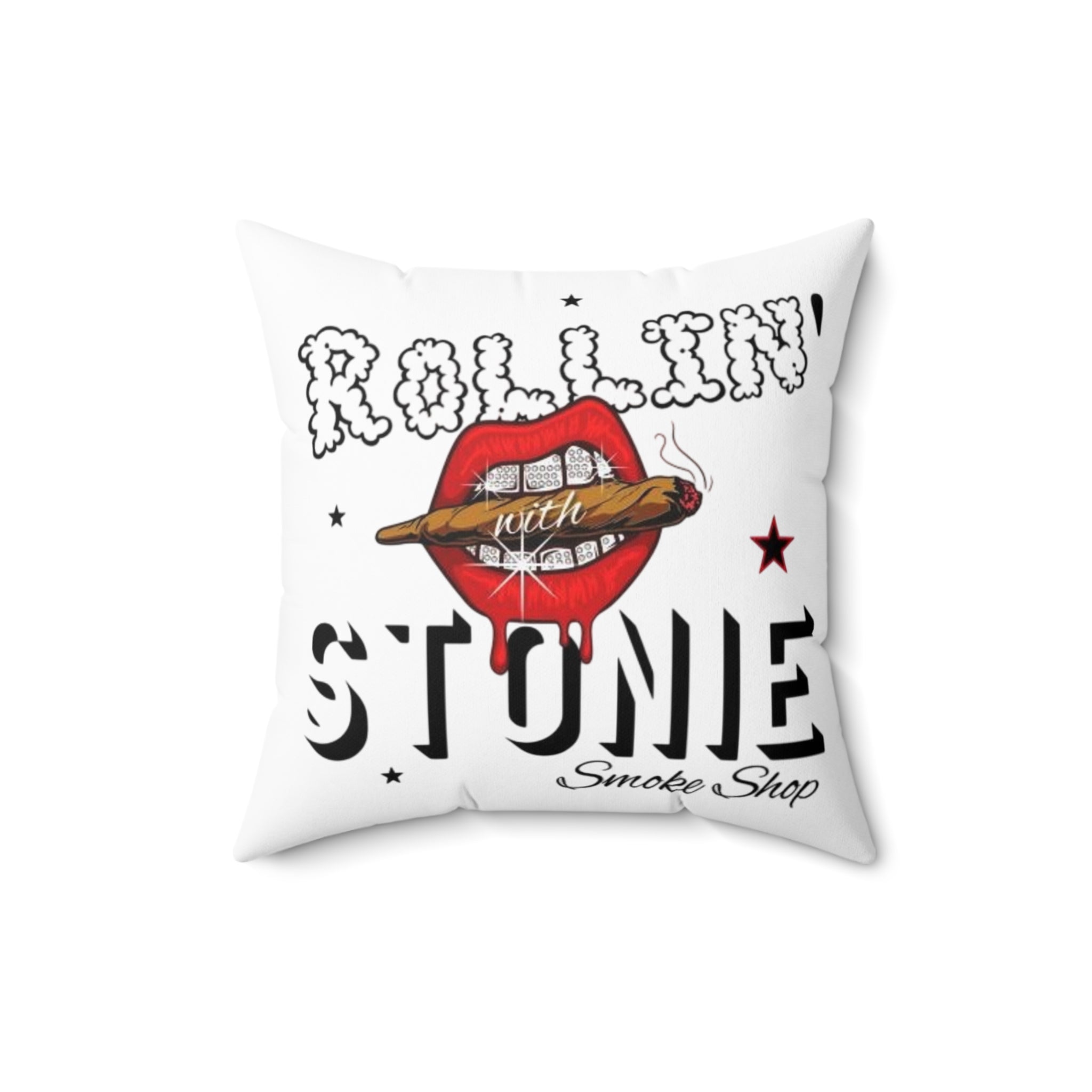 Rollin' with Stonie Decorative Pillow - Funky Smoke Shop Vibes